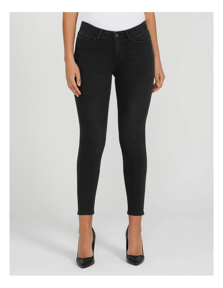 Jaden Sculpt Mid Rise Skinny Jeans in Tasmania Black