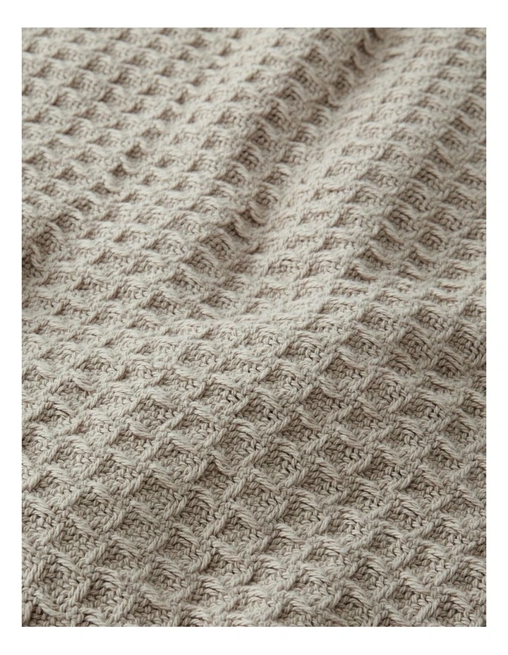 Cotton Waffle Blanket in Dust