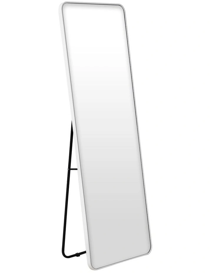 Standing Full Length Rectangle Mirror in White