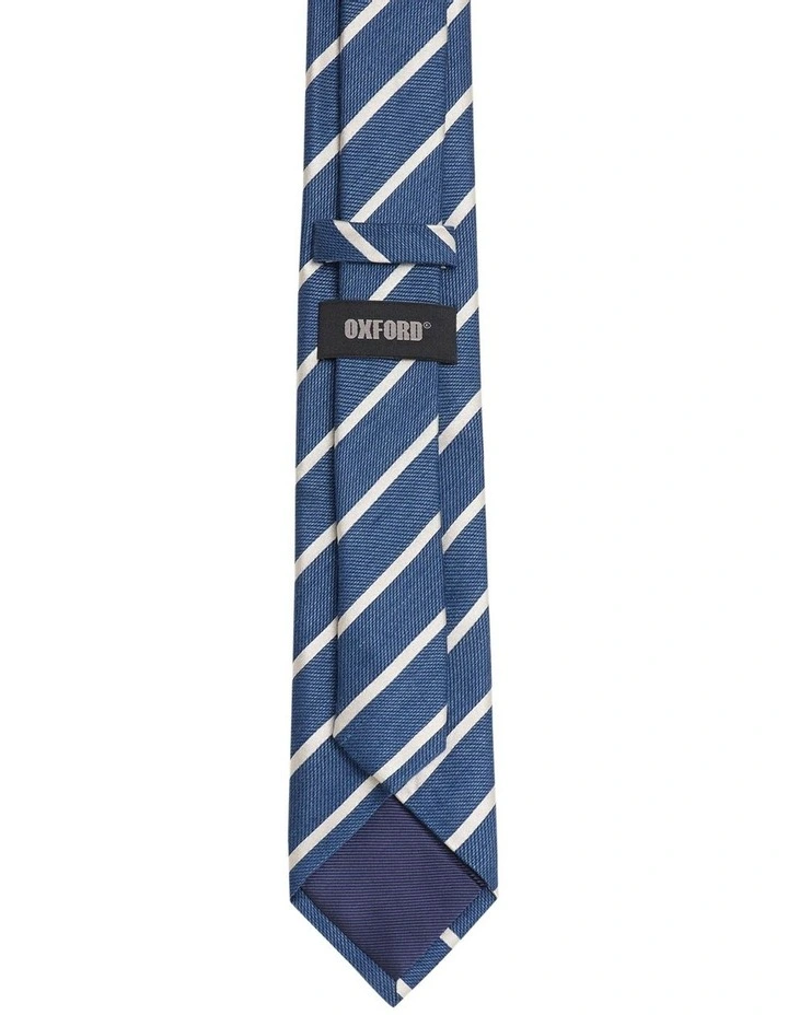 Modern Stripe Tie in Mid Blue