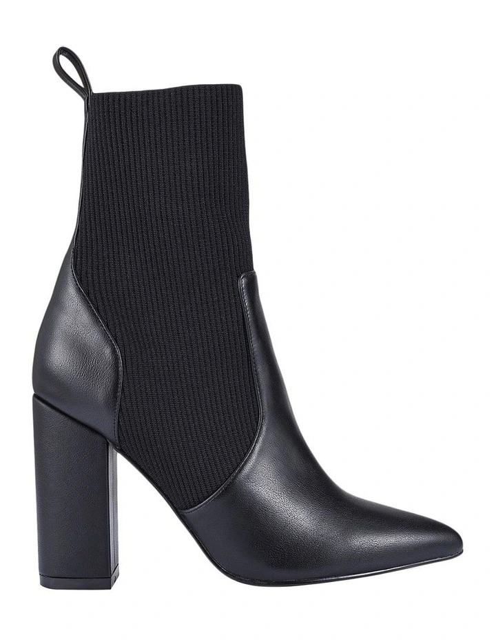 Dixie Heeled Ankle Boot in Black