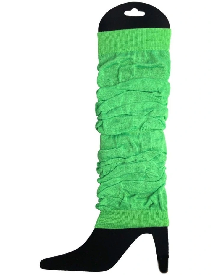 Knitted Leg Warmers 24-Pack in Fluro Green