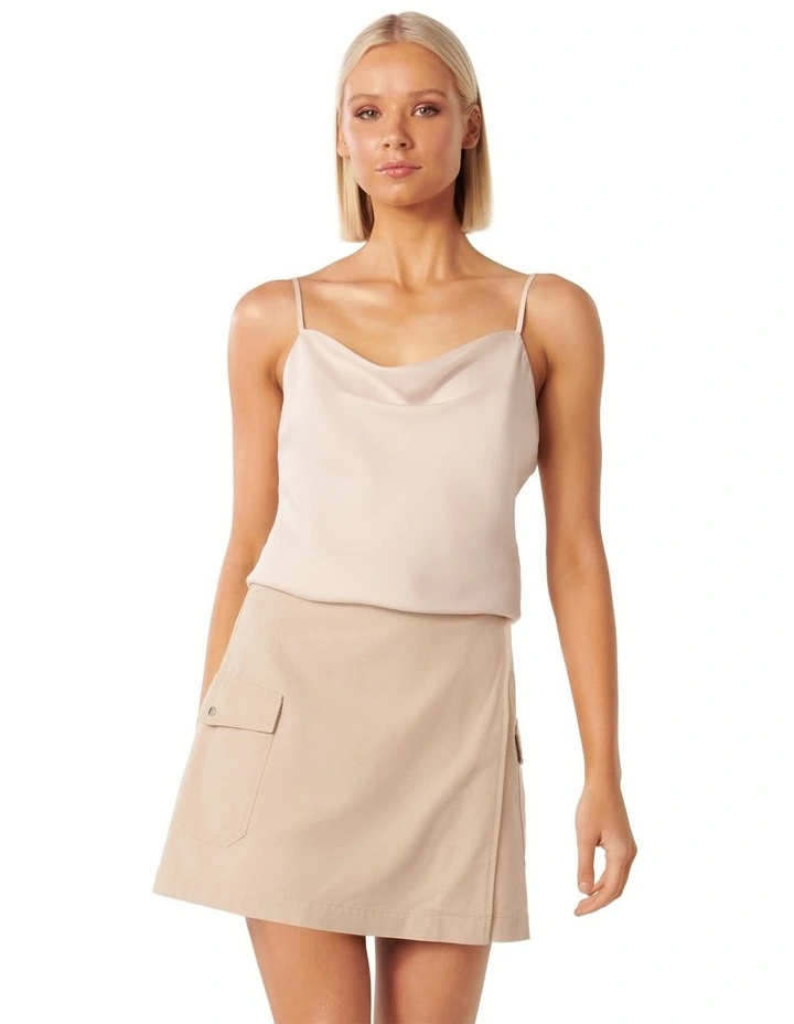 Rosalie Cowl Camisole in Beige