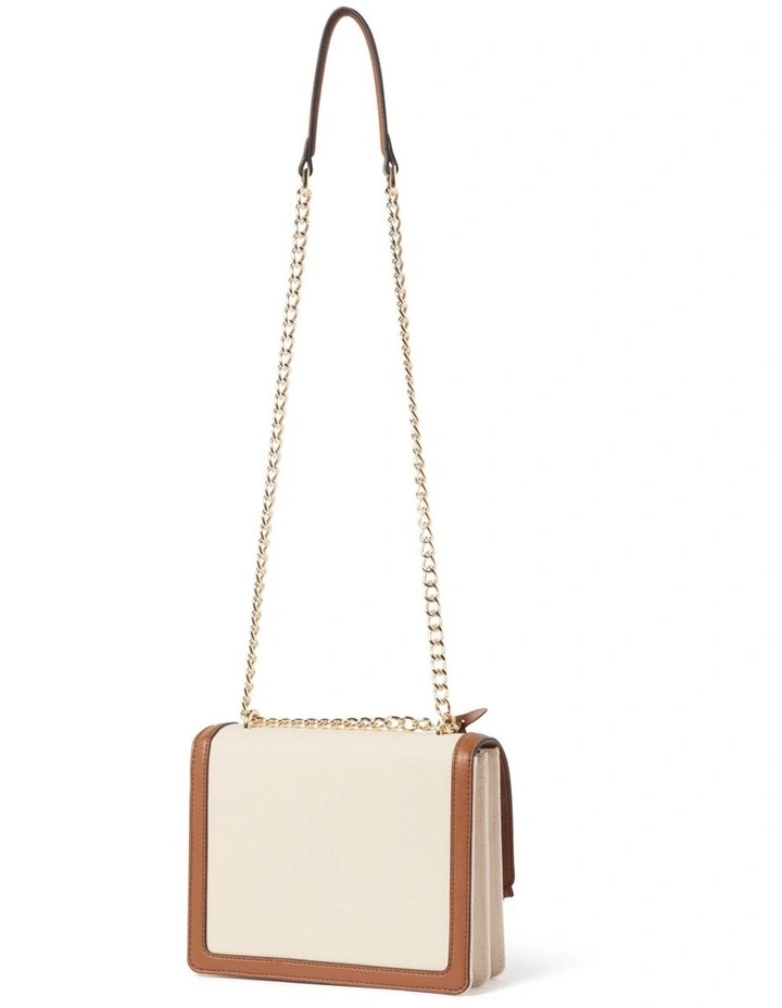 Signature Cassandra Chain Shoulder Bag in Cream Multi