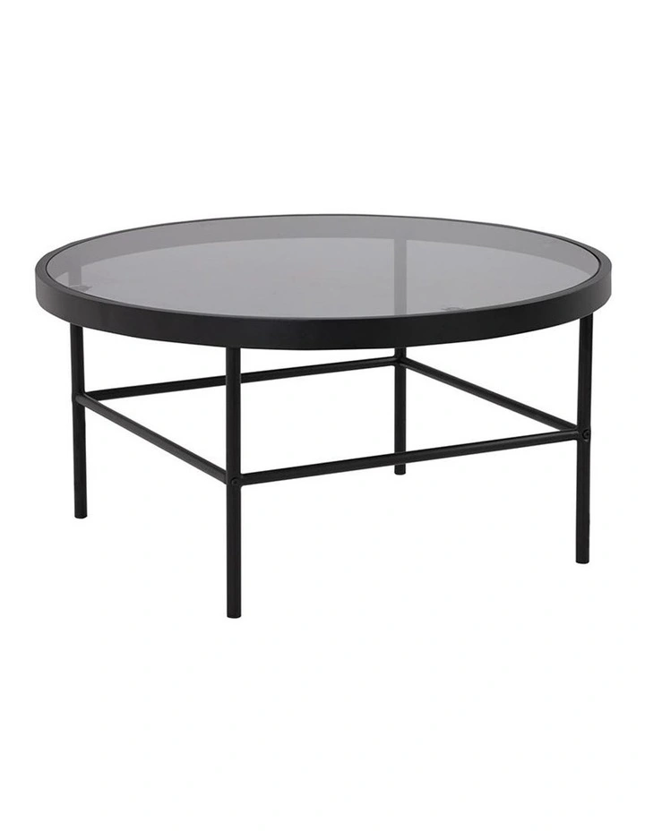Cashel Round Coffee Table 80cm Smoke & Black