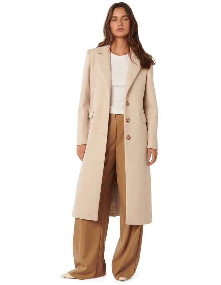 Arlo Single Breasted Coat in Oatmeal
