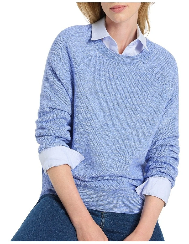 Svea Raglan Knit in Blue