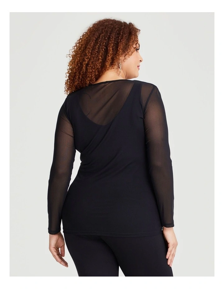 Fine Mesh Body Top in Black