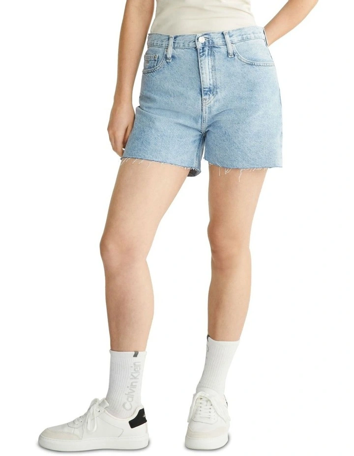 Mom Denim Short in Light Blue