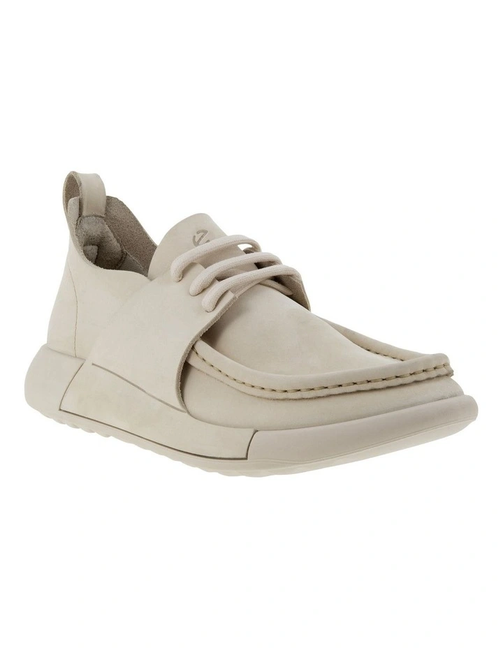 Cozmo Leather Lace Up Shoe in Beige