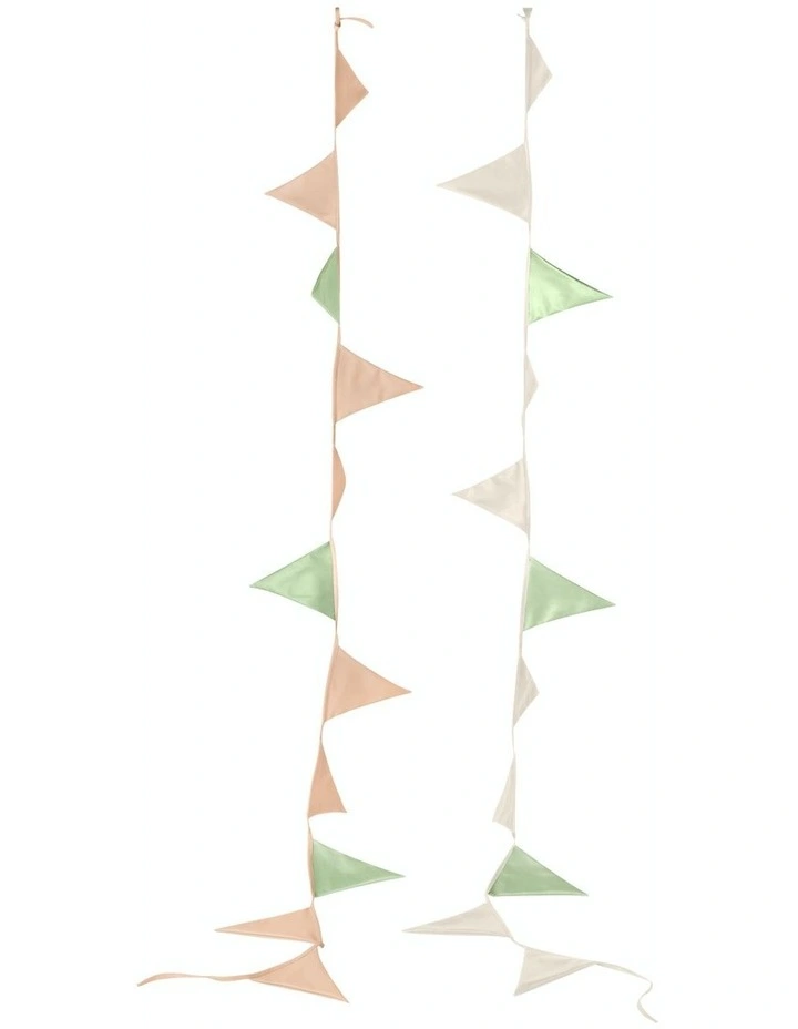 Garland Bunting Flags in Peach/Sage