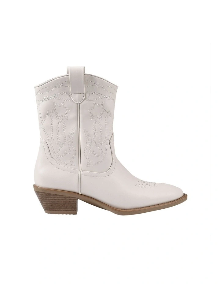 Howdy Cowboy Boots in Bone