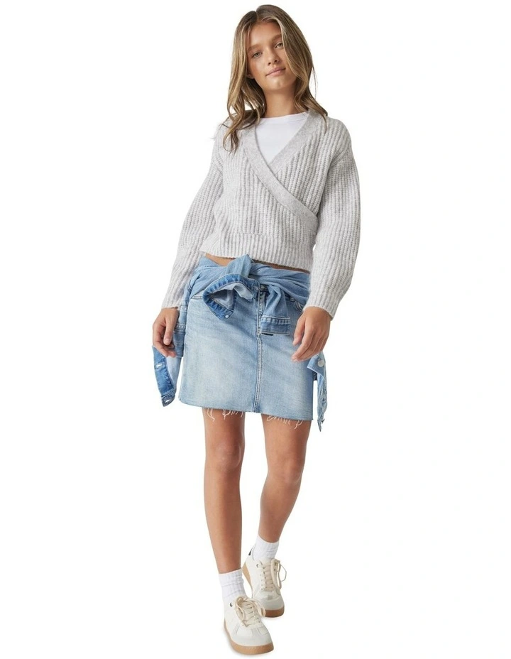 Ally Denim Skirt in Pale Blue
