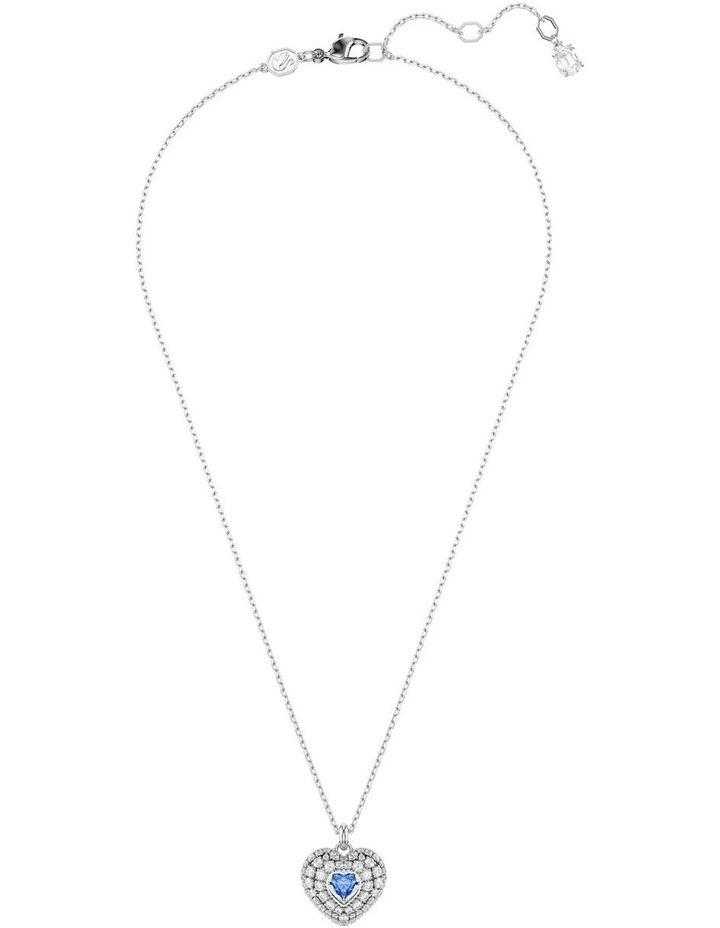 Hyperbola Heart Rhodium Plated Pendant in Blue