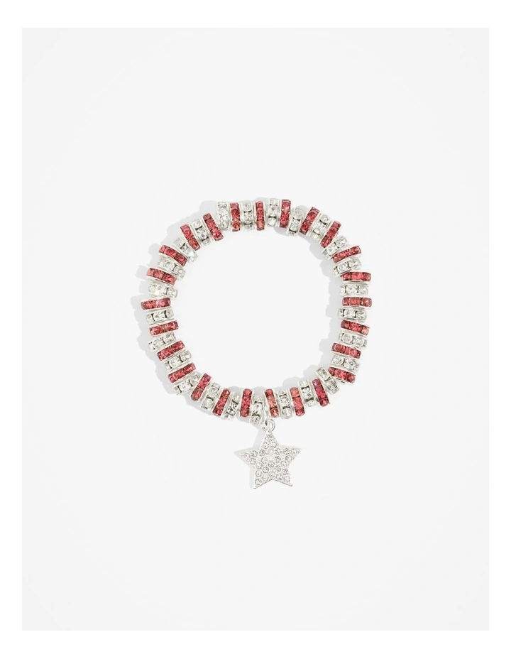 Crystal Charm Bracelet in Mineral Pink