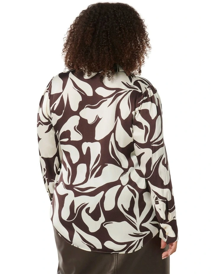 Lila Longline Shirt in Brown Multi