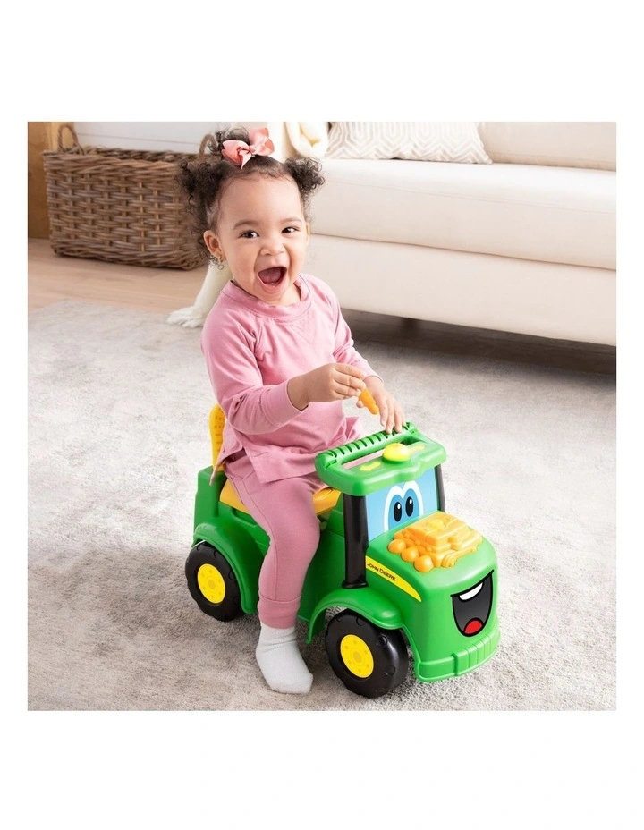Johnny Tractor Ride-On with Light/Sound in Green/Yellow