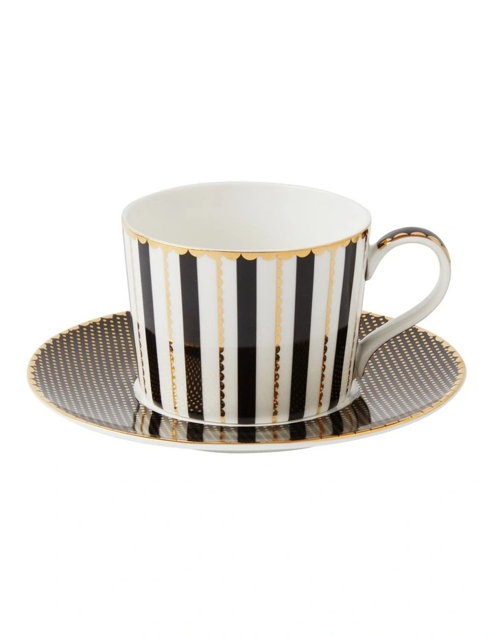 Gift Boxed Teas & C's Regency Cup & Saucer 240ml in Black