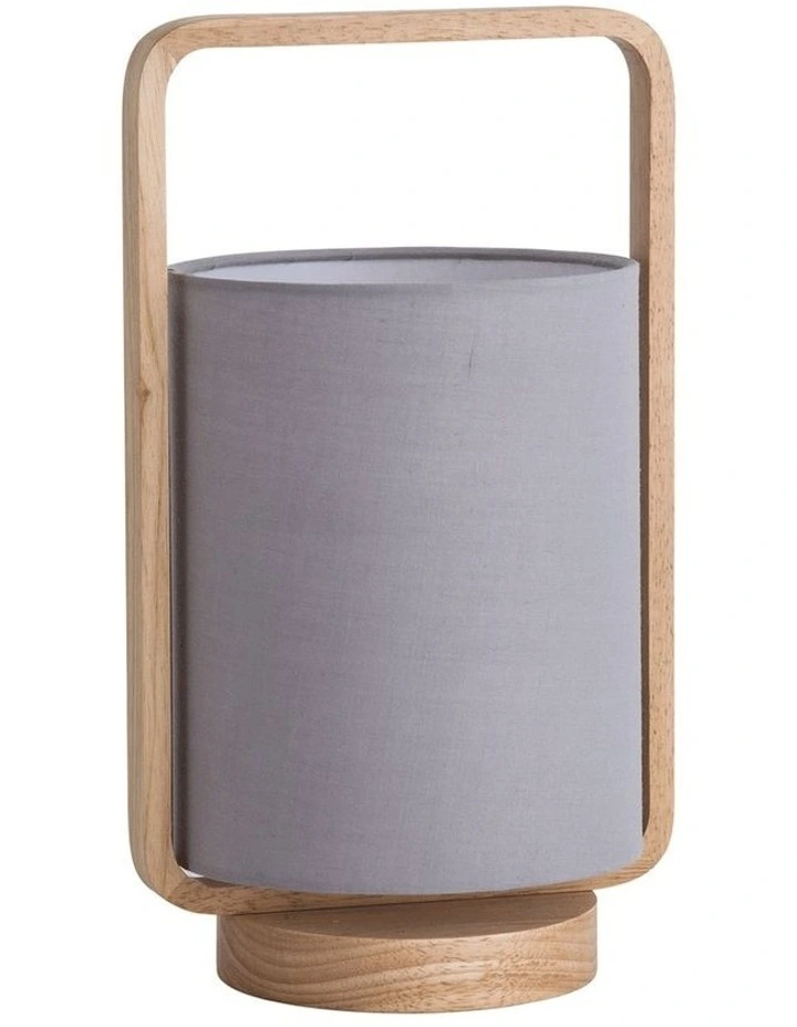 Lucia Timber & Cotton Table Lamp Grey