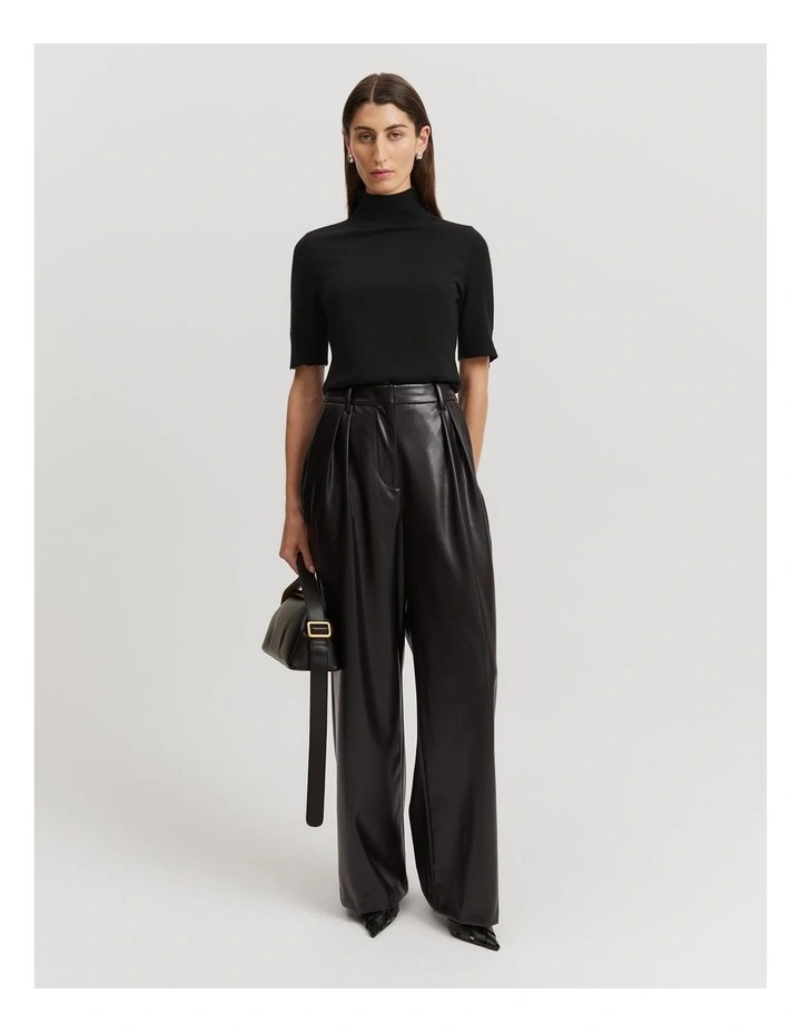 Double Pleat Pant in Black