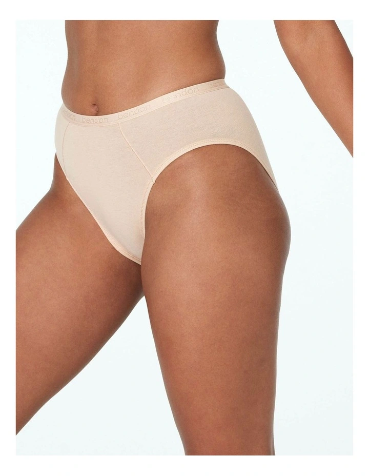 Body Cotton High Cut Brief in Natural