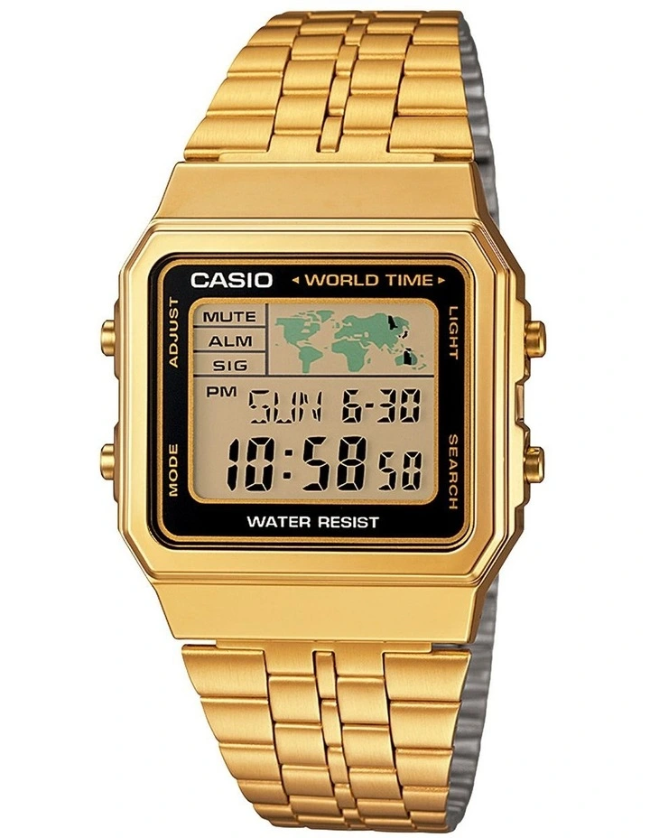 A500WGA 1DF Gold Stainless Steel DIgital Watch