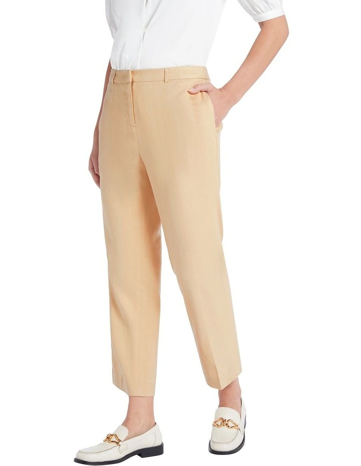 Sybil Kickflare Linen Pant in Beige