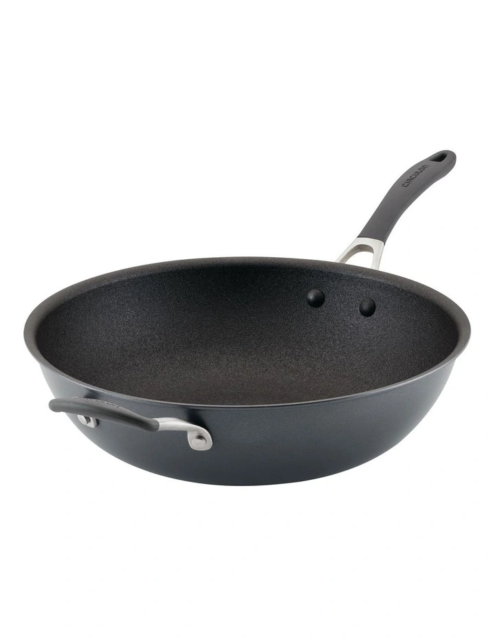 ScratchDefense A1 Nonstick Induction Open Stirfy with Helper Handle 34cm in Grey
