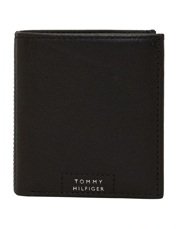 Prem Leather Trifold Wallet in Black