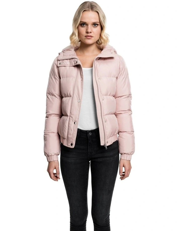 Hooded Puffer Active Jacket In Light Rose