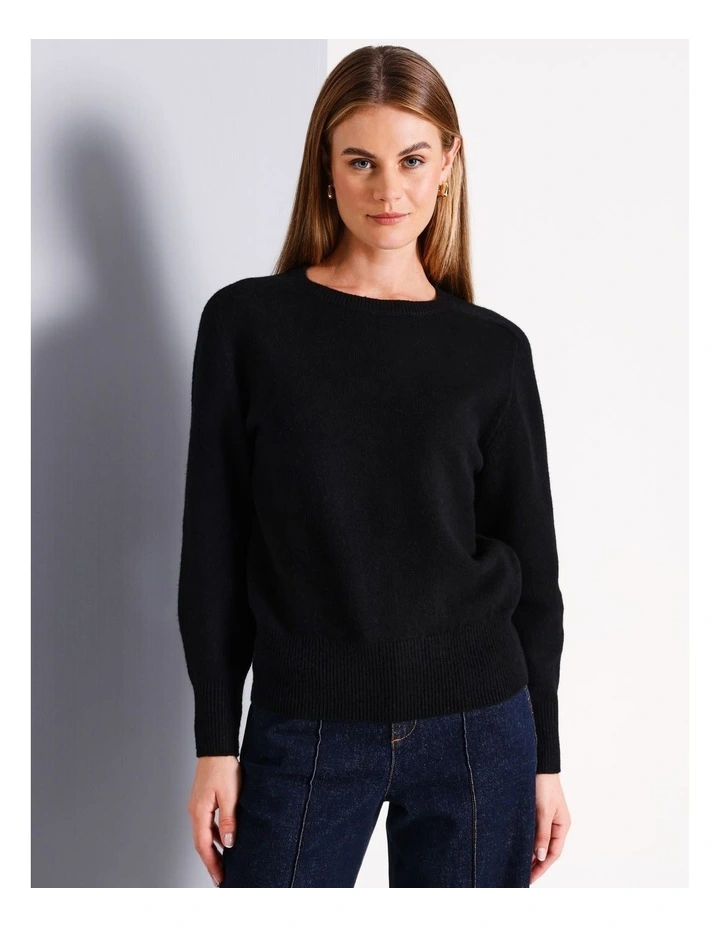 Soft Touch Crew Knit in Black