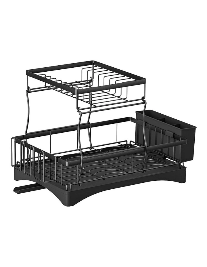2 Tiers Expandable Dish Rack in Black