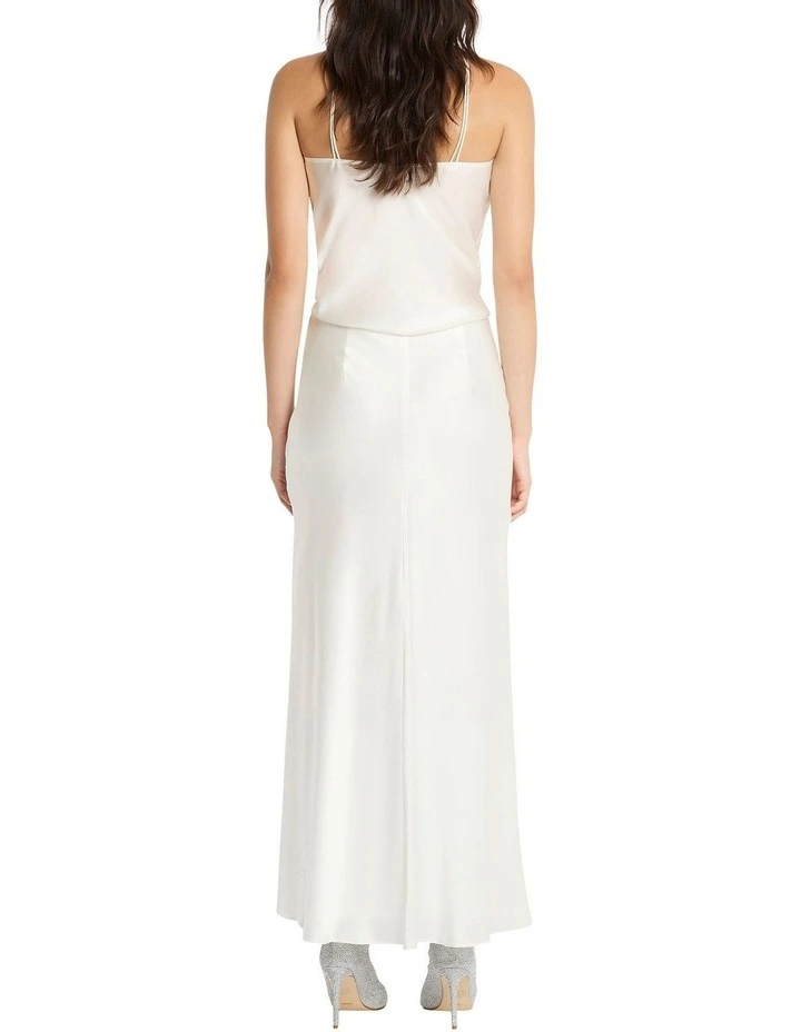 Escaped Love Silk Skirt in White