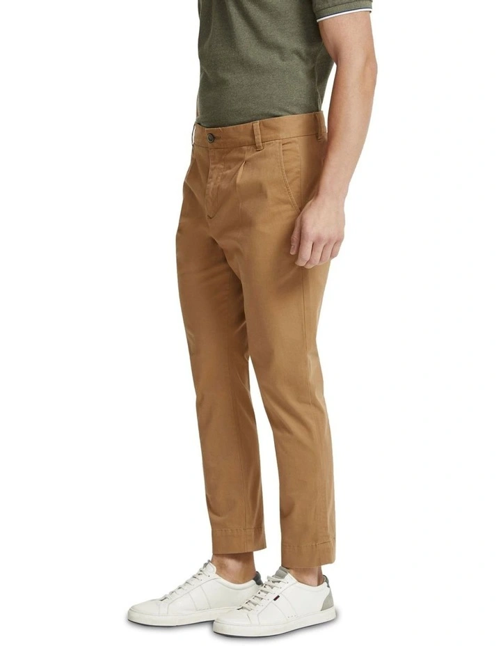 Ryan Organic Cotton Cuffed Chino in Caramel