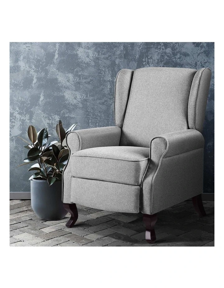 Recliner Armchair Fabric Domini in Grey
