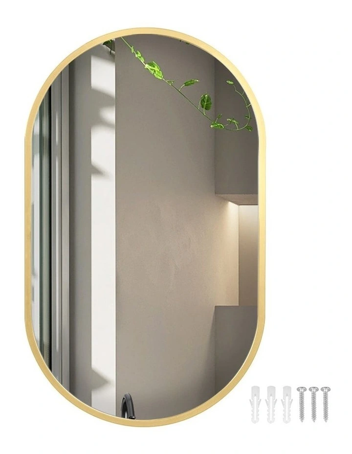 Frame Gold Oval Wall Mirror in Gold
