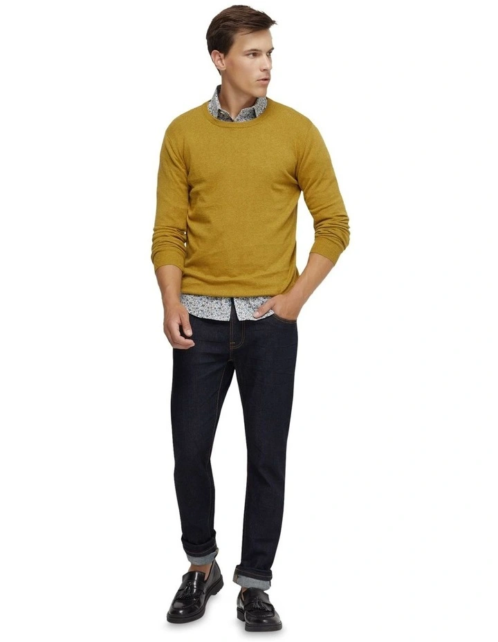 Crew Neck Cotton Cashmere Knit in Acid