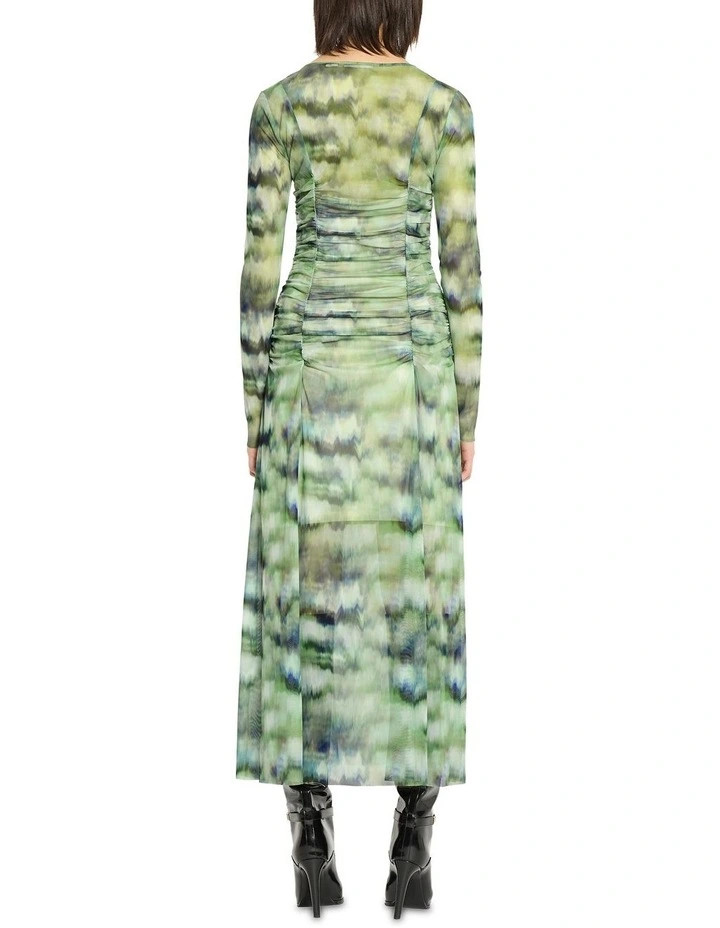 Monet Long Sleeve Mesh Dress in Print