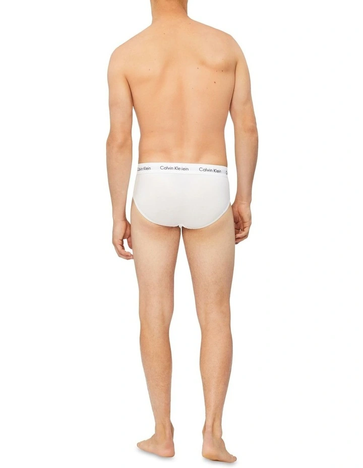 Cotton Stretch Hip Brief 3 Pack in White