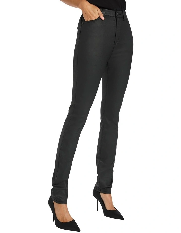 Kennedy Coated High Rise Jean in Black