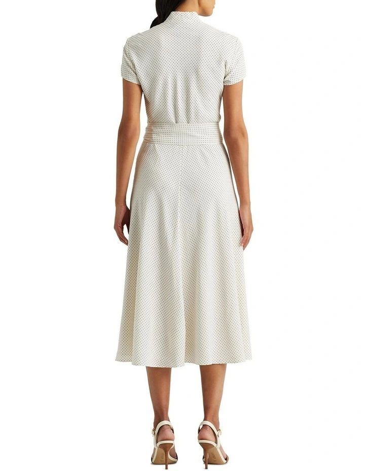 Polka-Dot Crepe Midi Dress