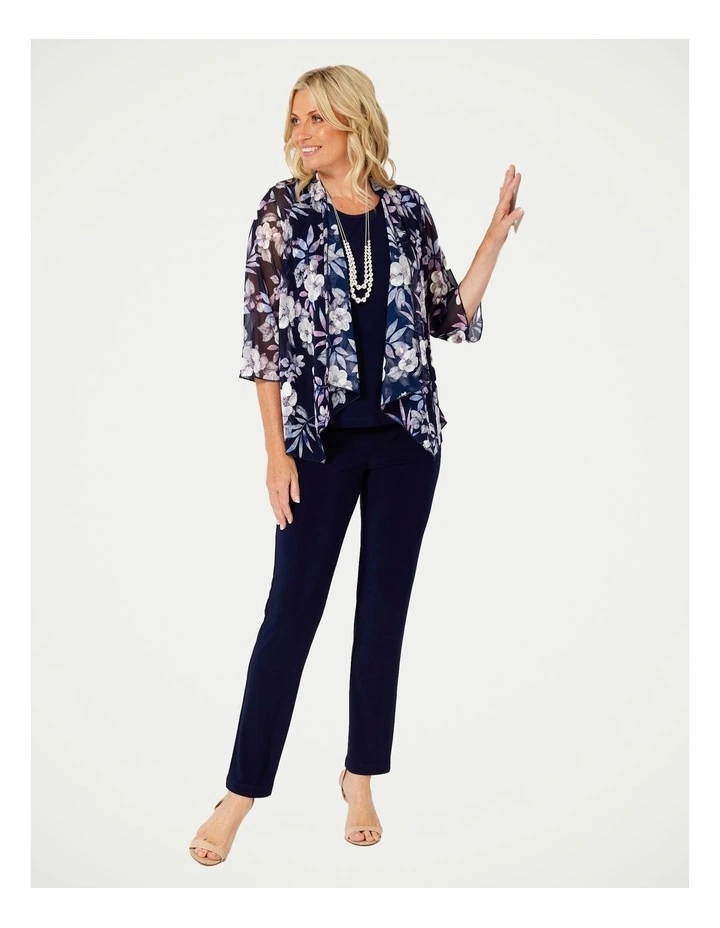 Lopera Mesh Cardigan in Navy