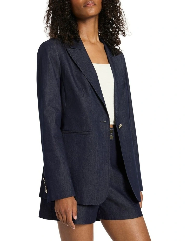 Spencer Smart Denim Blazer in Indigo