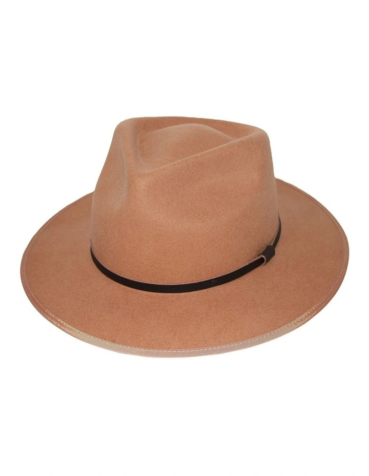 Meribel Fedora Hat in Light Camel