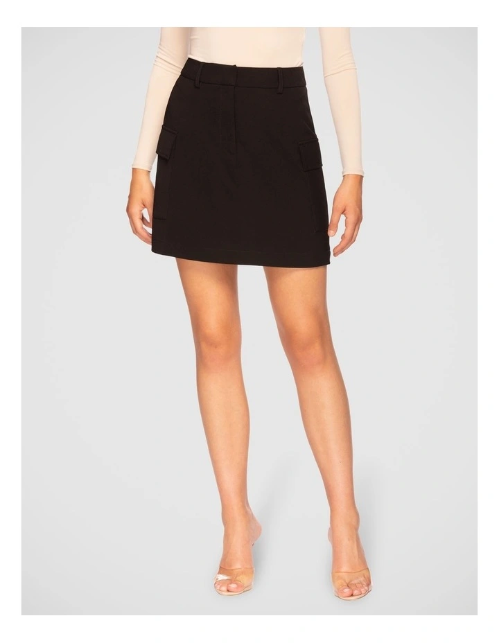 Niala Cargo Mini Skirt in Black
