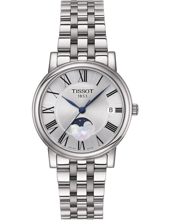 Carson Premium Lady Moonphase T1222231103300 Watch in Silver