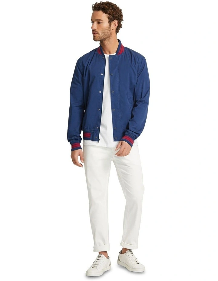 Archie Cotton Varsity Bomber in Blue