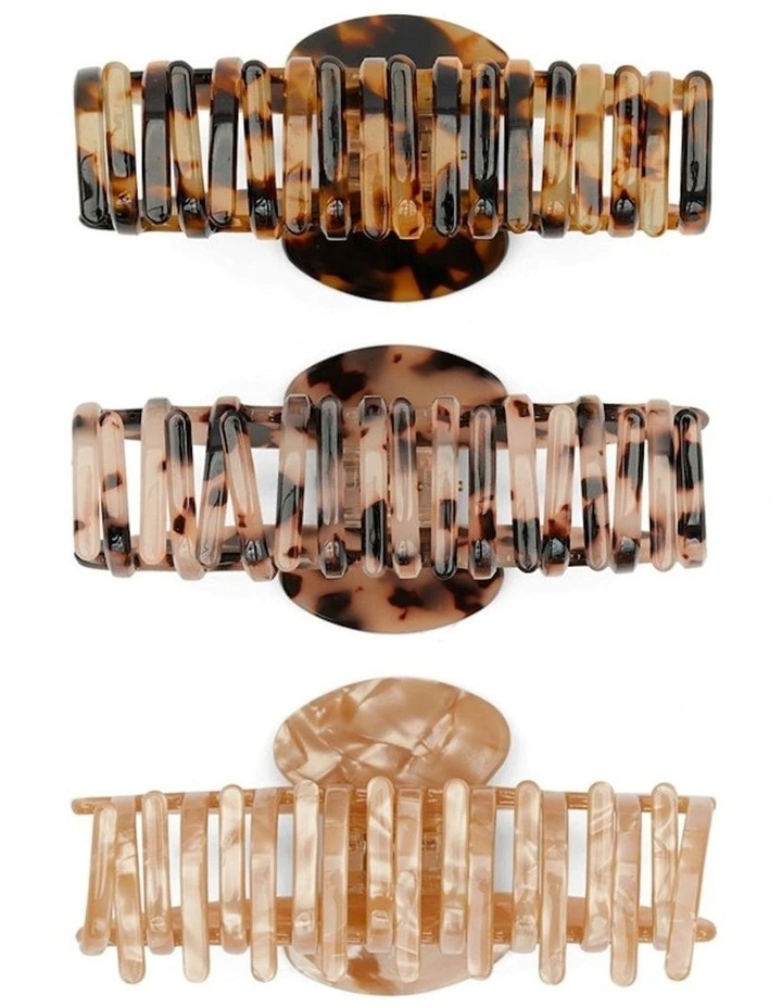 Jazlyn Hair Claw Set in Brown Mix