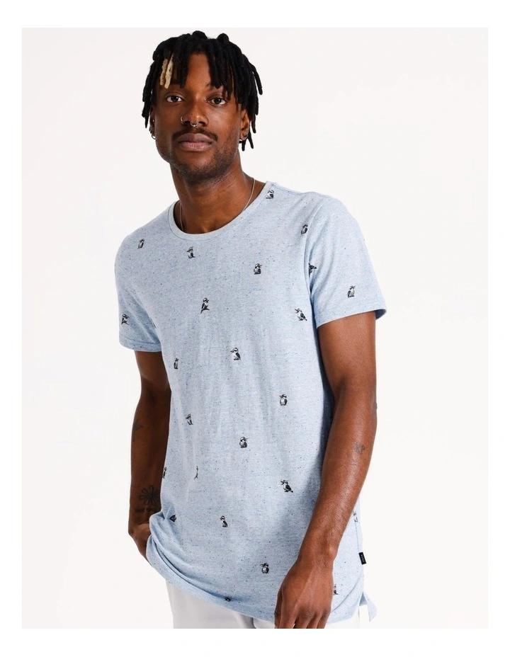 Kooked Convo Print Short Sleeve Tee in Blue