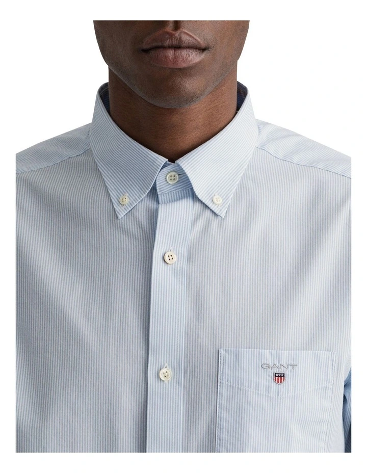 The Broadcloth Banker Long Sleeve Shirt in Blue